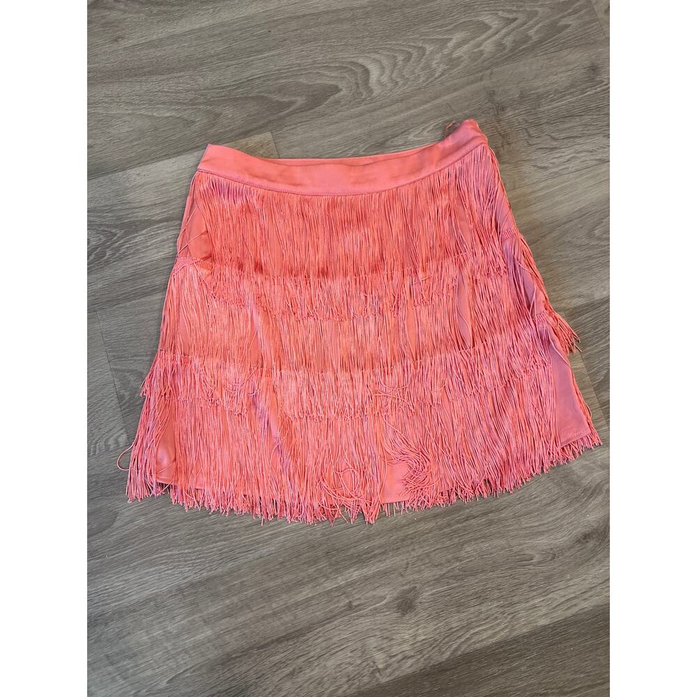 Fringed Pink Mini Skirt